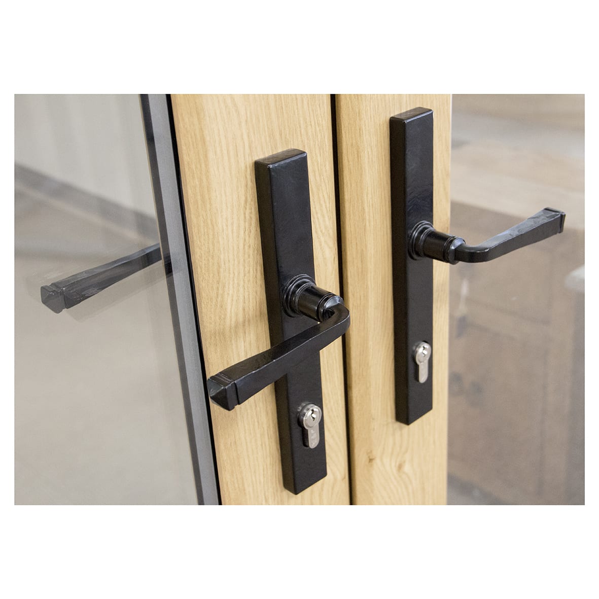 Black uPVC Slimline Multipoint Door Handles - 92mm c/c - Avon Range - view 5