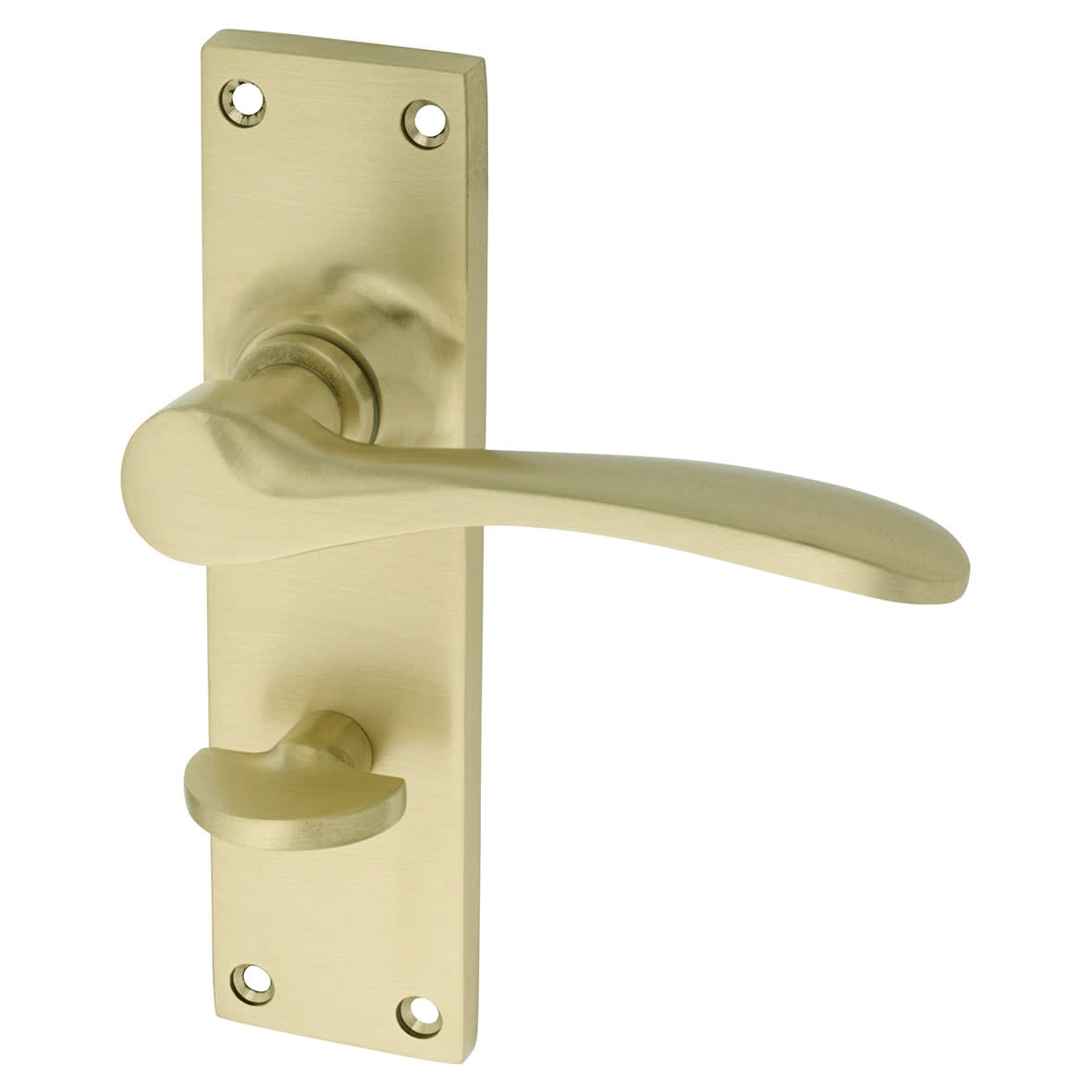Satin Brass Bathroom Lock Door Handles Pack - Buckingham Range - view 2