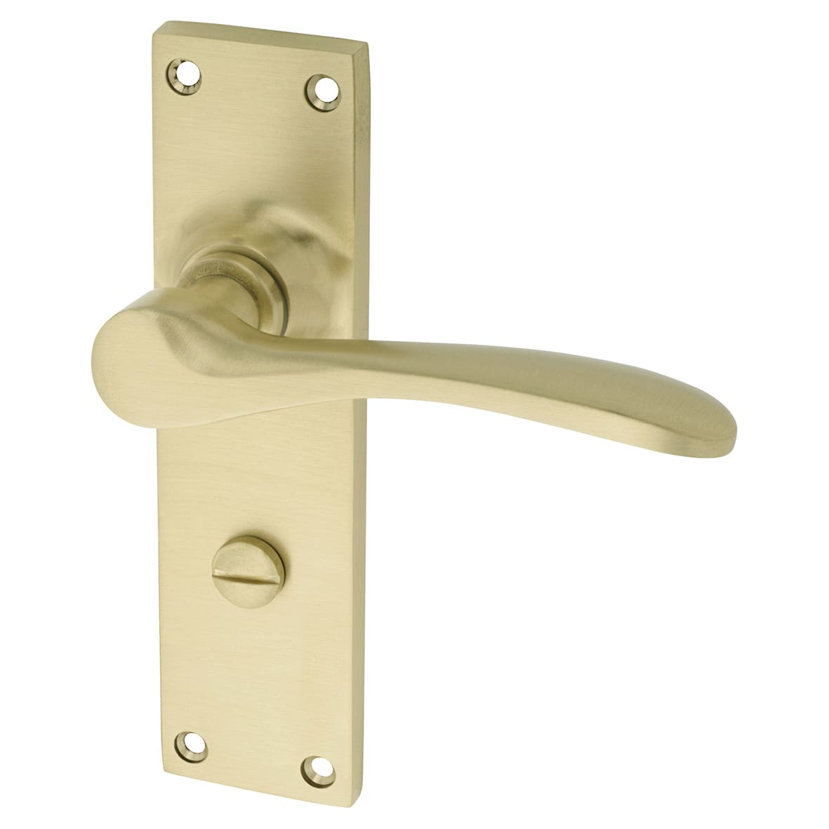 Satin Brass Bathroom Lock Door Handles Pack - Buckingham Range - view 3