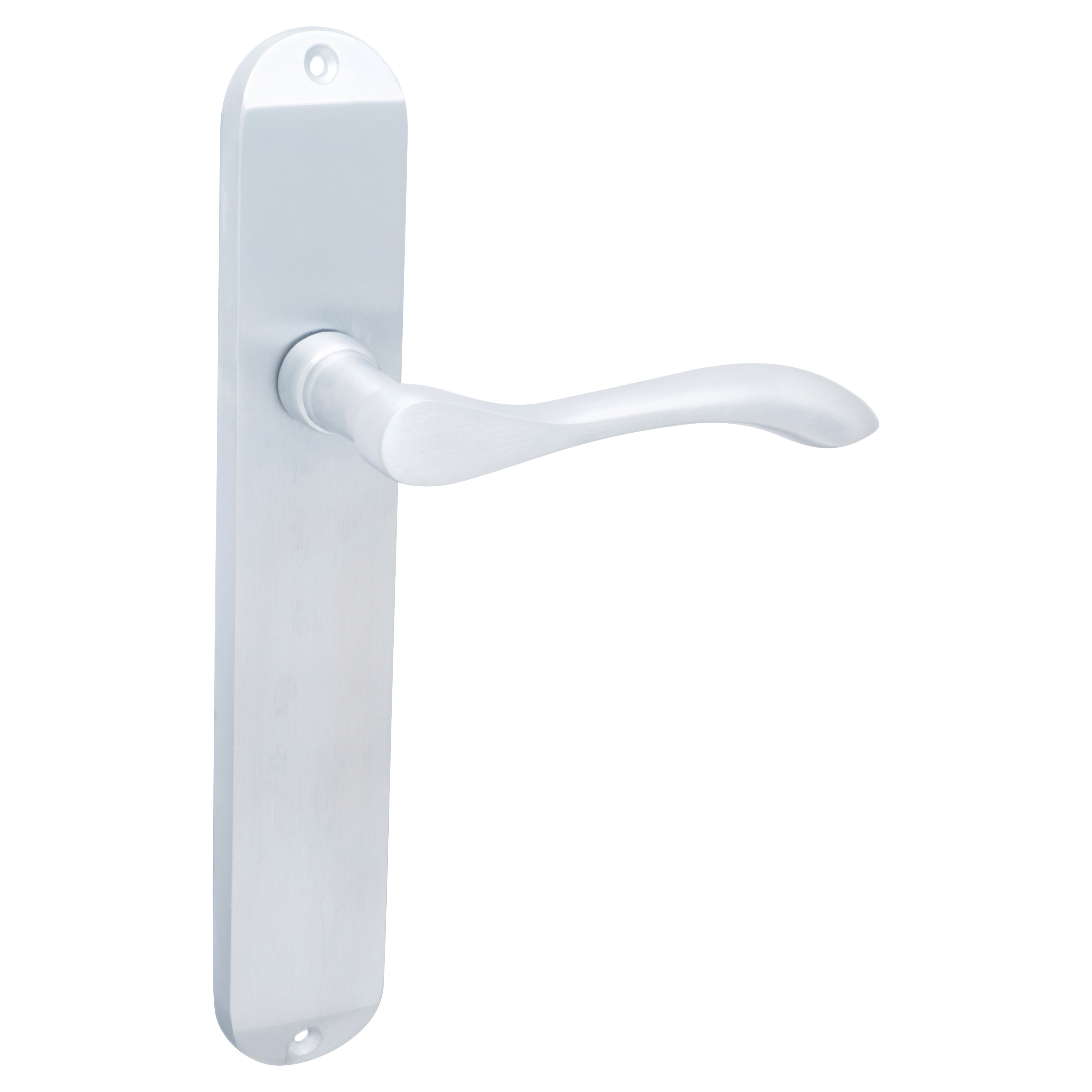 Satin Chrome Latch Door Handles - Long Plate - Altea Range - 240 x 41mm - view 4