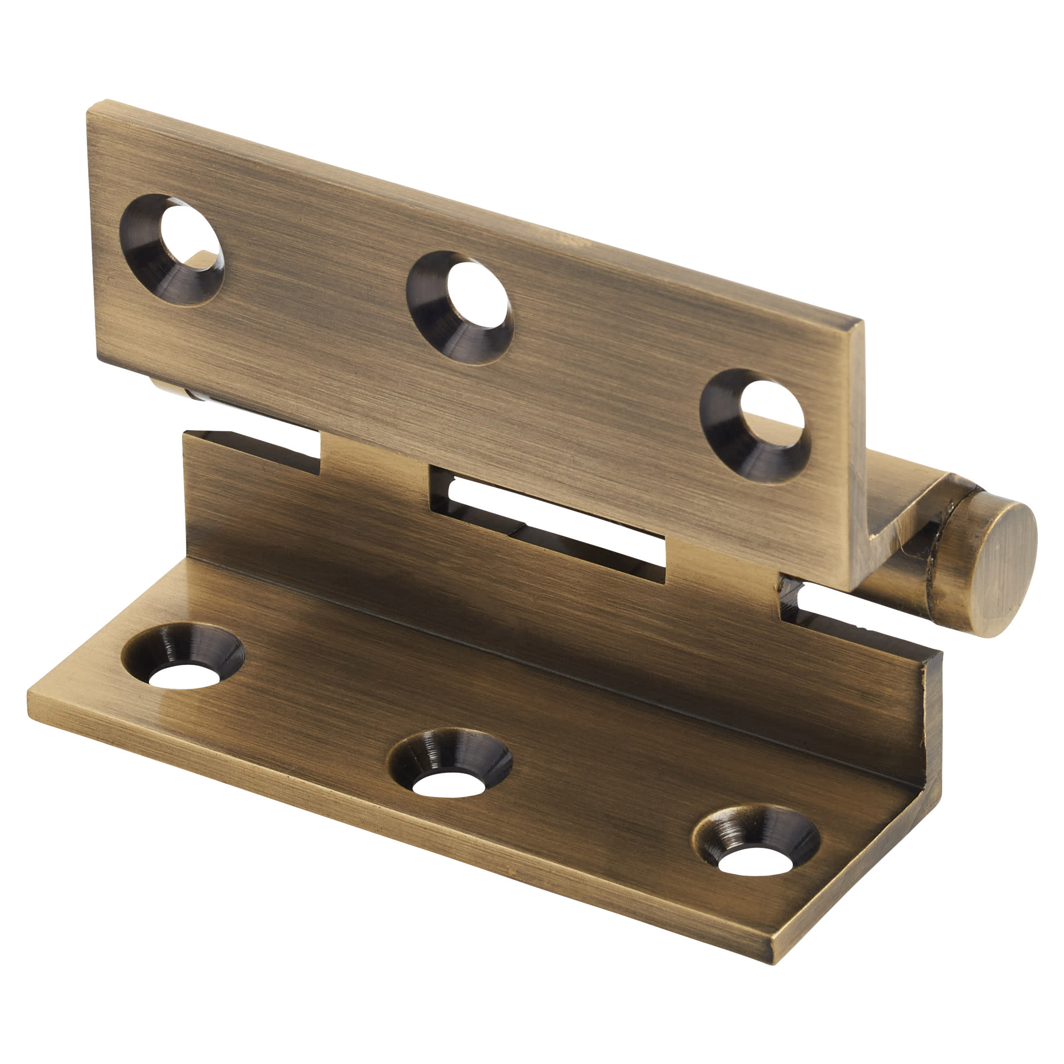 Cranked Ball Bearing Storm Proof Casement Window/Door Hinge - 75 x 3mm - Antique Brass - Pair - view 3
