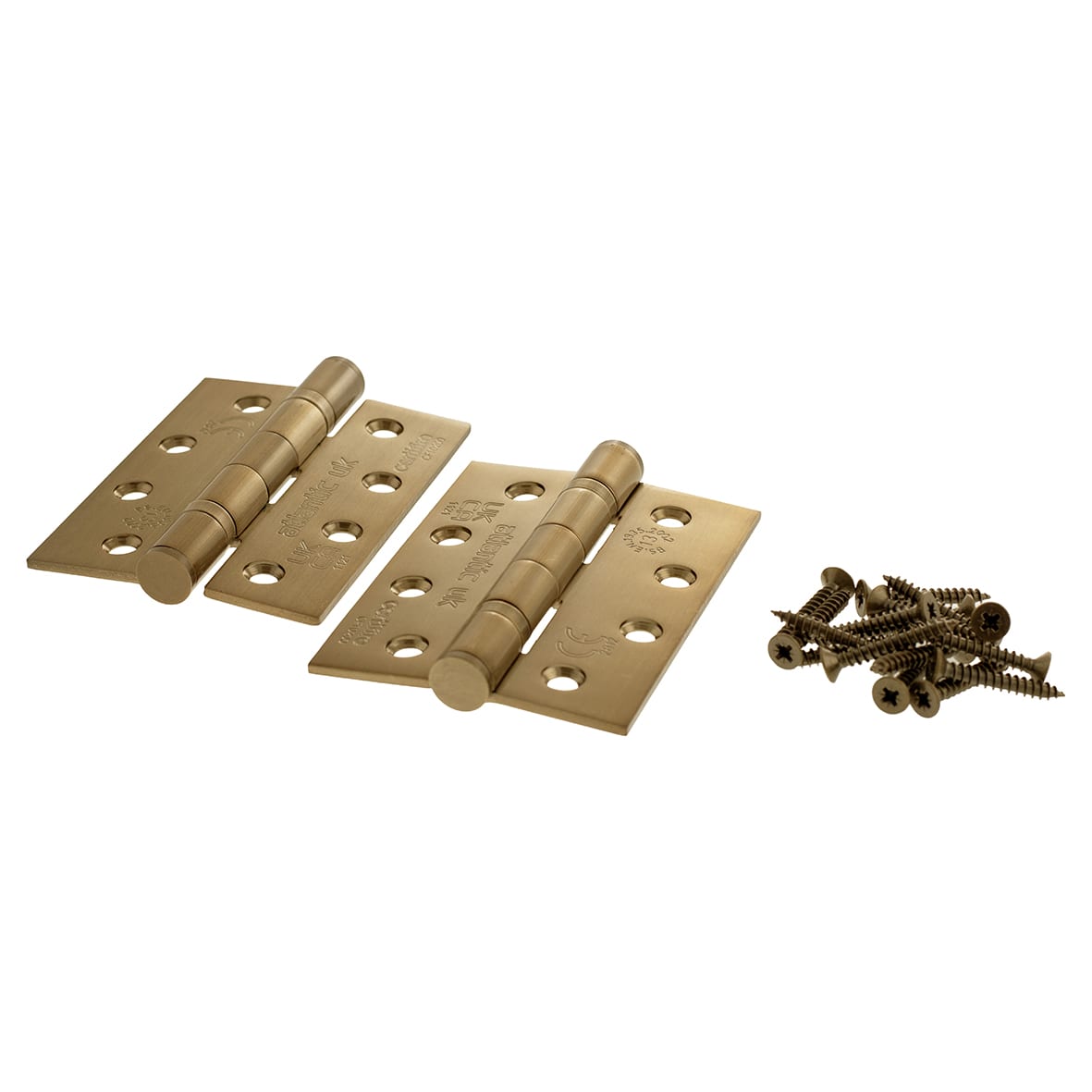 Twin Ball Bearing Grade 13 Butt Fire Door Hinge - 102 x 75 x 3mm - Antique Brass - Pair - view 5