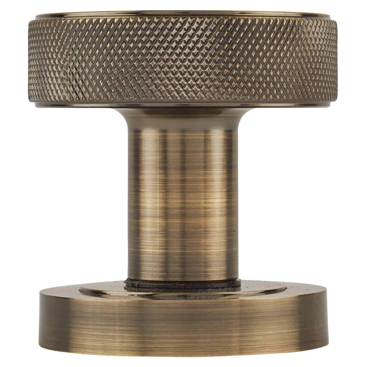 Antique Brass Knurled Mortice Door Knob - 52mm Rose Diameter - Riley Range - view 3