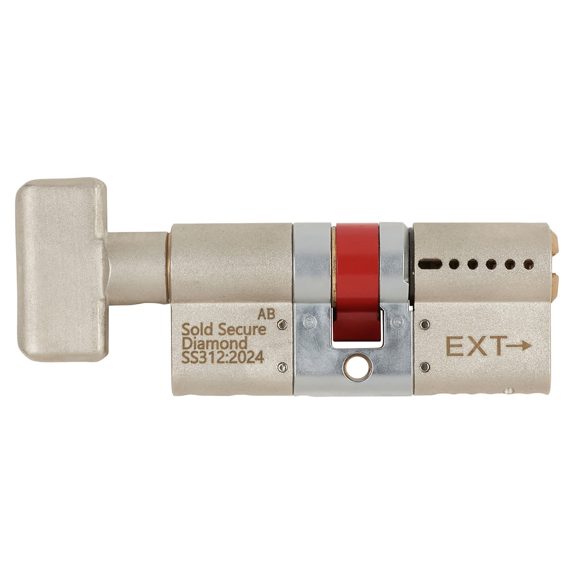 ALPS 3 Star PLUS Euro Thumbturn Cylinder - 35mm Turn + 35mm - Satin Nickel/Brass - Keyed to Differ - view 3