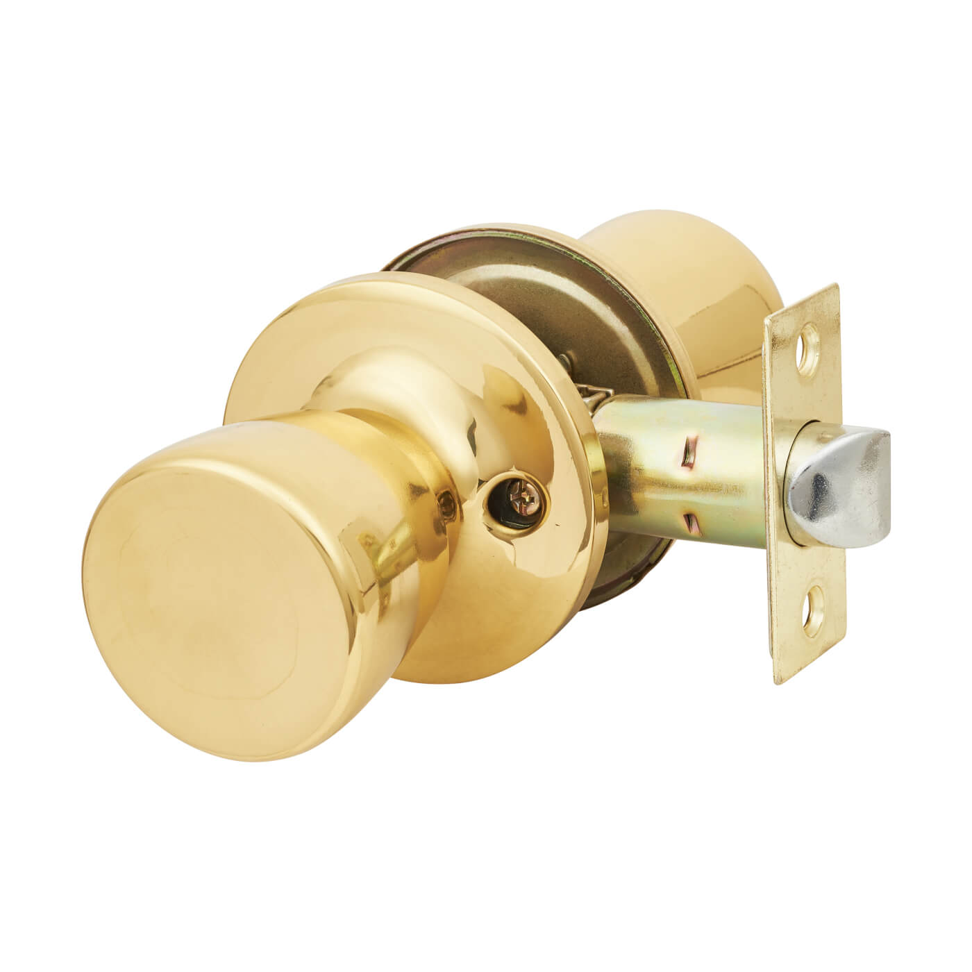 Polished Brass Hotel Passage Mortice Door Knobset - 65mm Rose Diameter - view 3