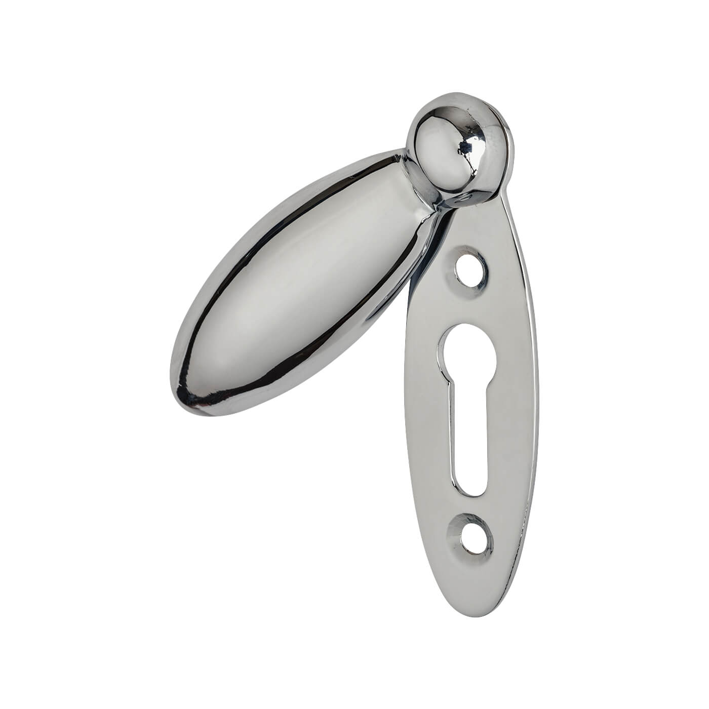 Teardrop Covered Escutcheon - 59 x 20mm - Keyhole - Polished Chrome - view 2