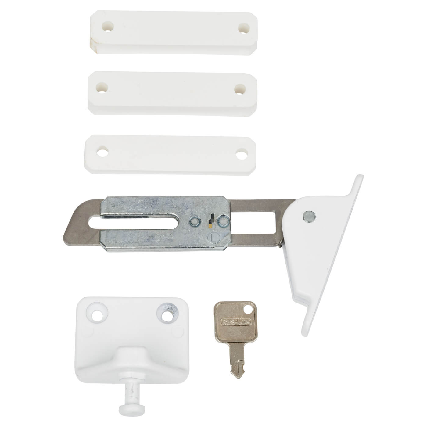 Surface Mounted uPVC/Timber Window Restrictor - 100 x 85mm - Right Hand - White - view 3