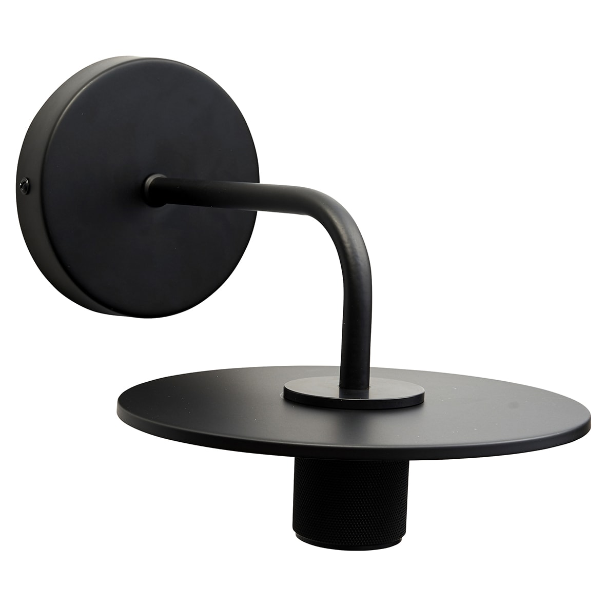 Savaneta Knurled Indoor Wall Light - Matt Black Fittings and Plate - view 3