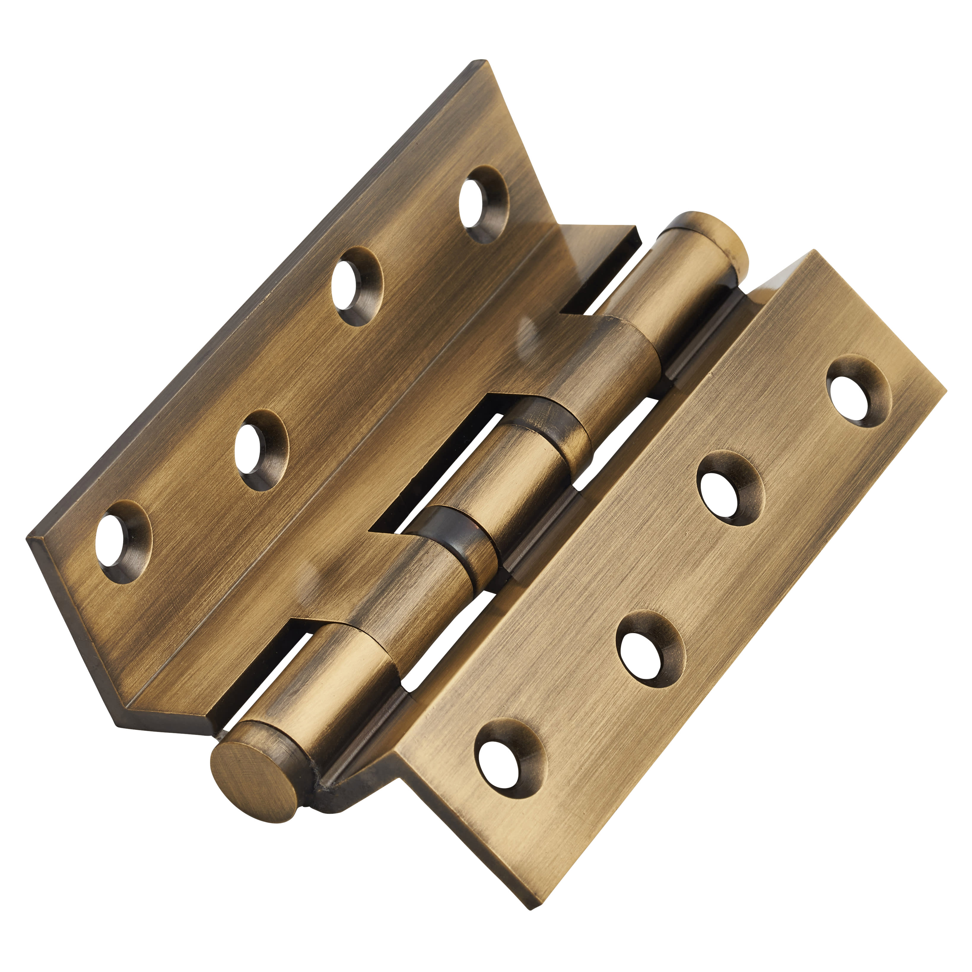 Cranked Ball Bearing Storm Proof Casement Window/Door Hinge - 100 x 3mm - Antique Brass - Pair - view 2