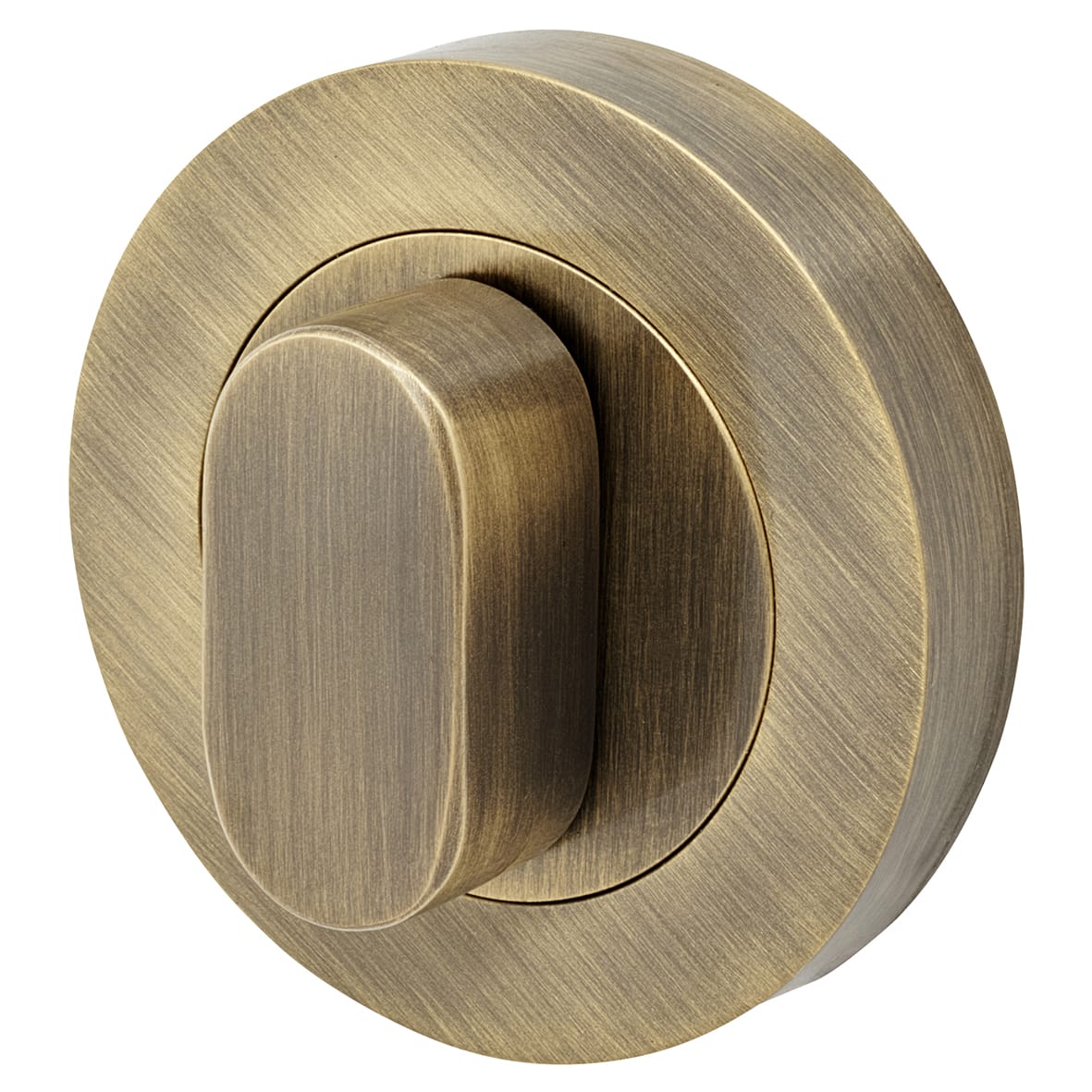 Oval Bathroom Turn & Release - 52mm Diameter - Antique Brass - view 2