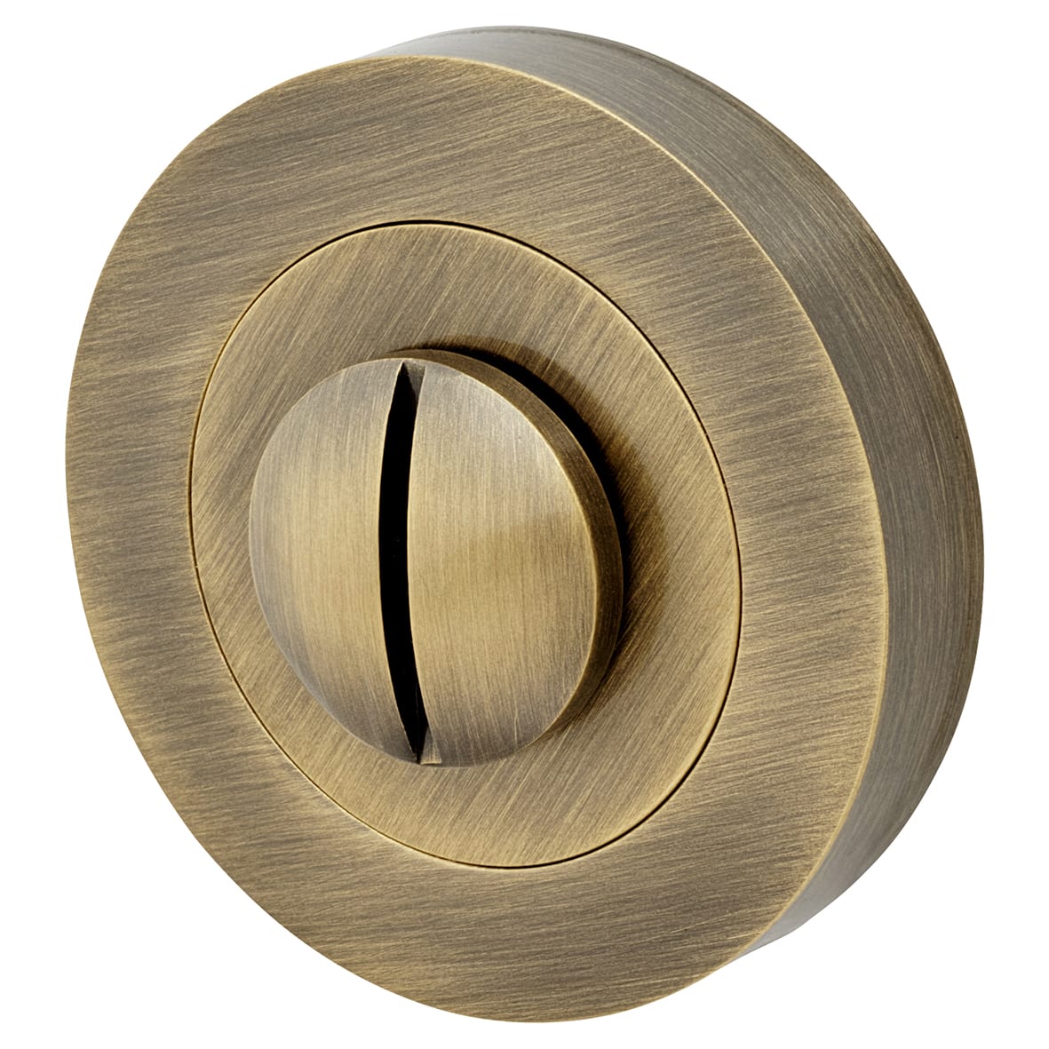 Oval Bathroom Turn & Release - 52mm Diameter - Antique Brass - view 3