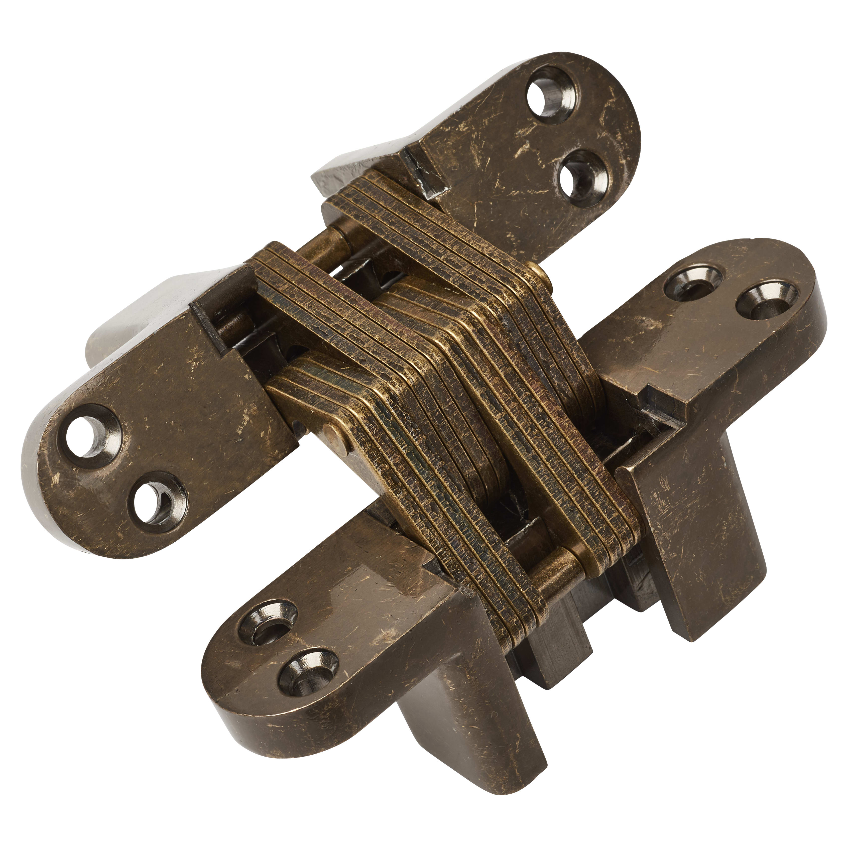 Concealed Hinge - 117 x 28mm - Antique Brass - Pair - view 2