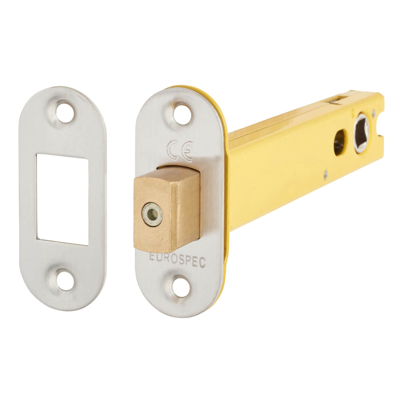 8mm Bolt Through Tubular Bathroom Deadbolt - 127mm Case - 108mm Backset - Radius - Satin Stainless - view 2