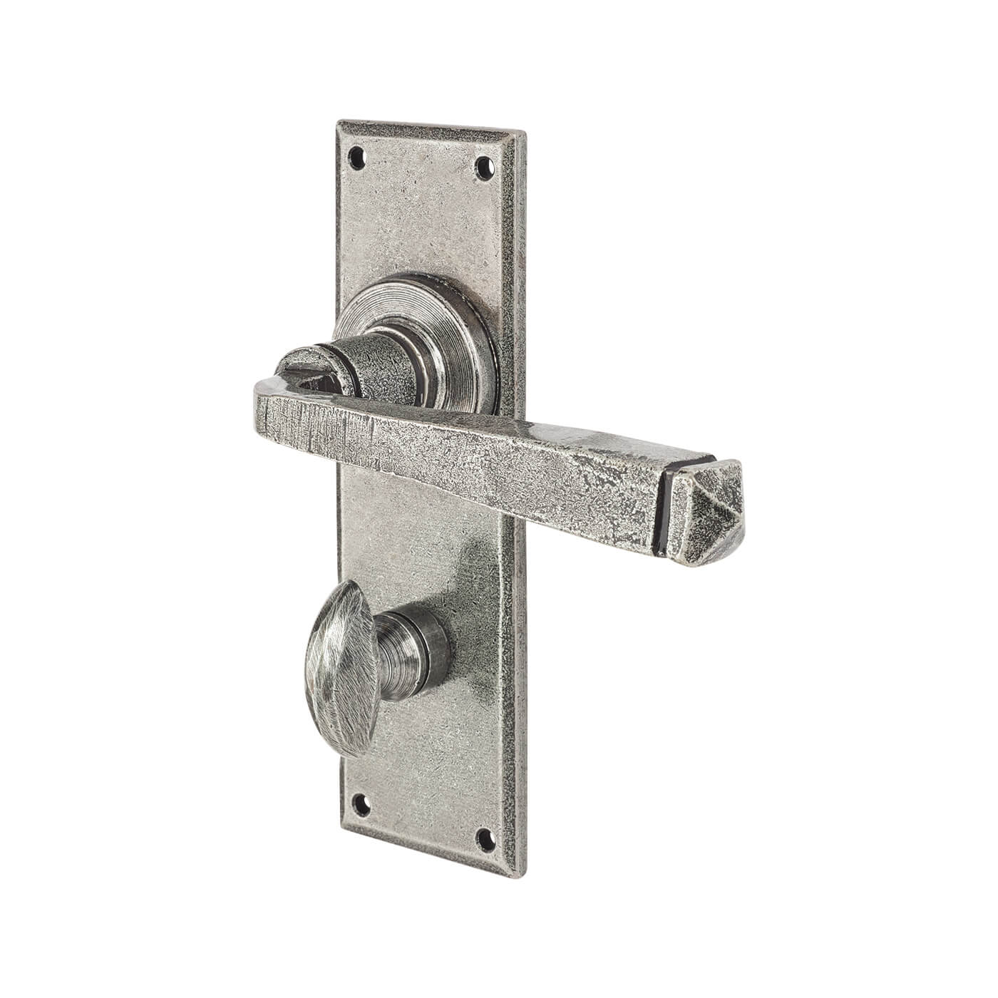Pewter Bathroom Door Handles - York Range - 152 x 48mm - view 3