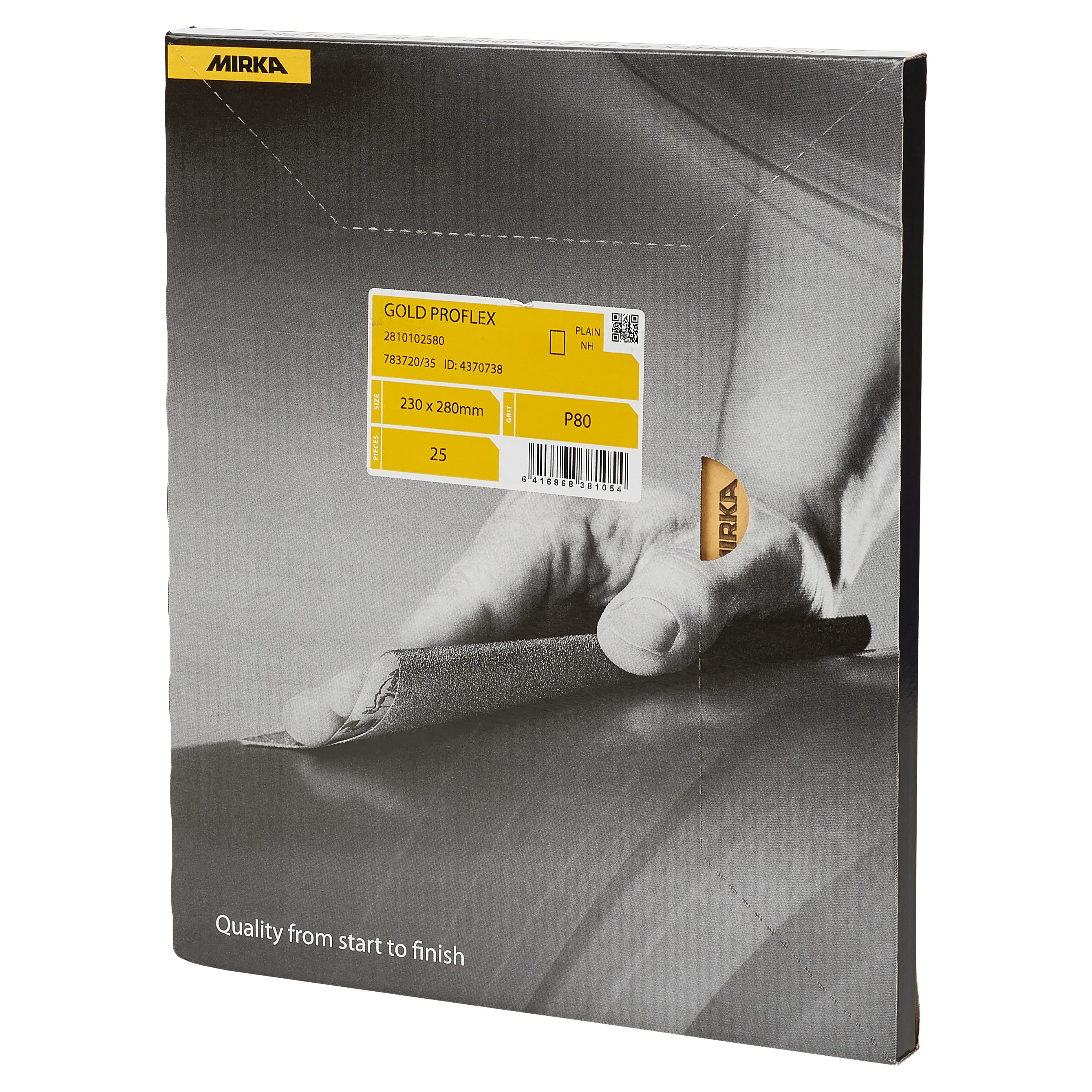 Gold Proflex Sanding Sheets - 230 x 280mm - Grit P80 - Pack of 25 - view 3