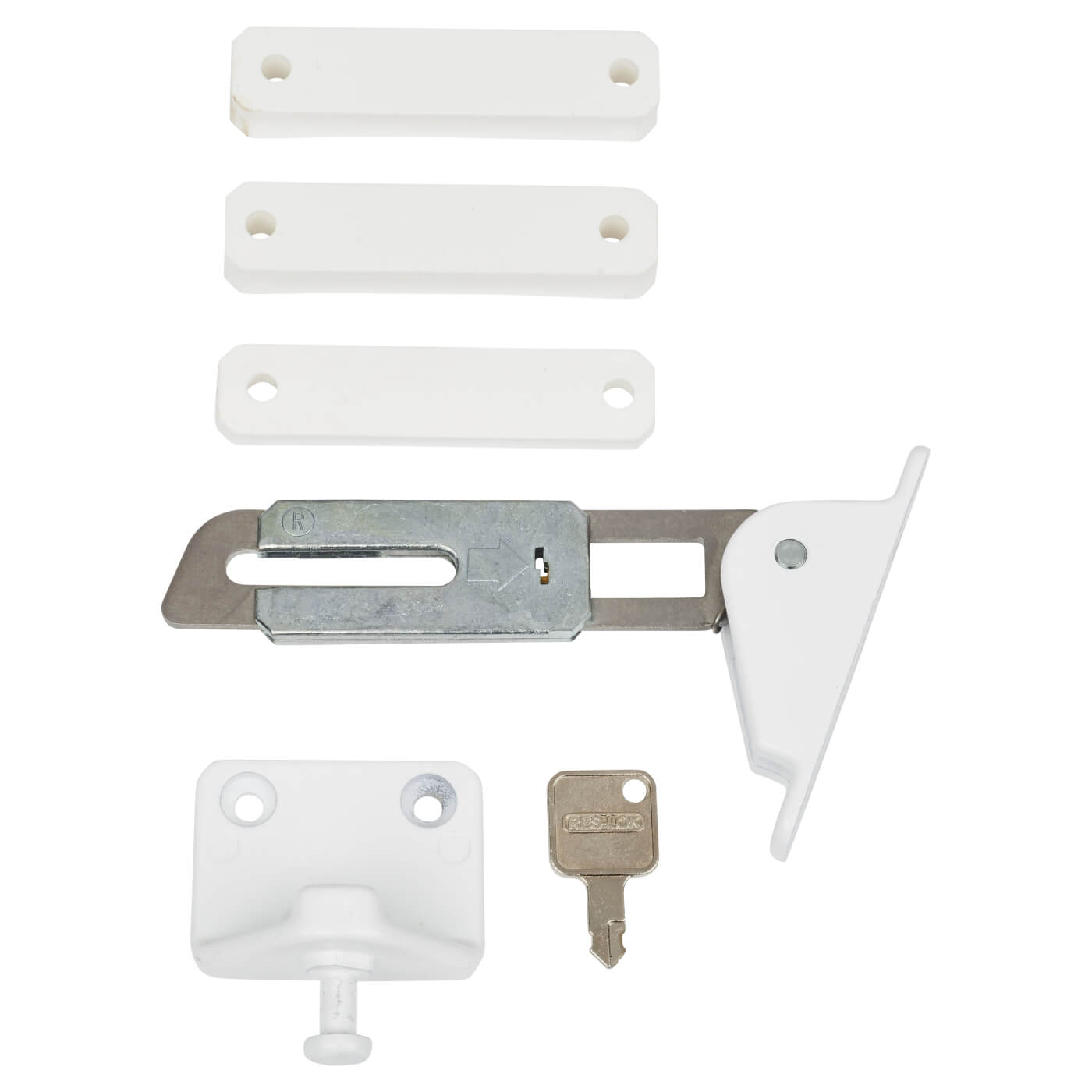 Surface Mounted uPVC/Timber Window Restrictor - 100 x 85mm - Left Hand - White - view 3