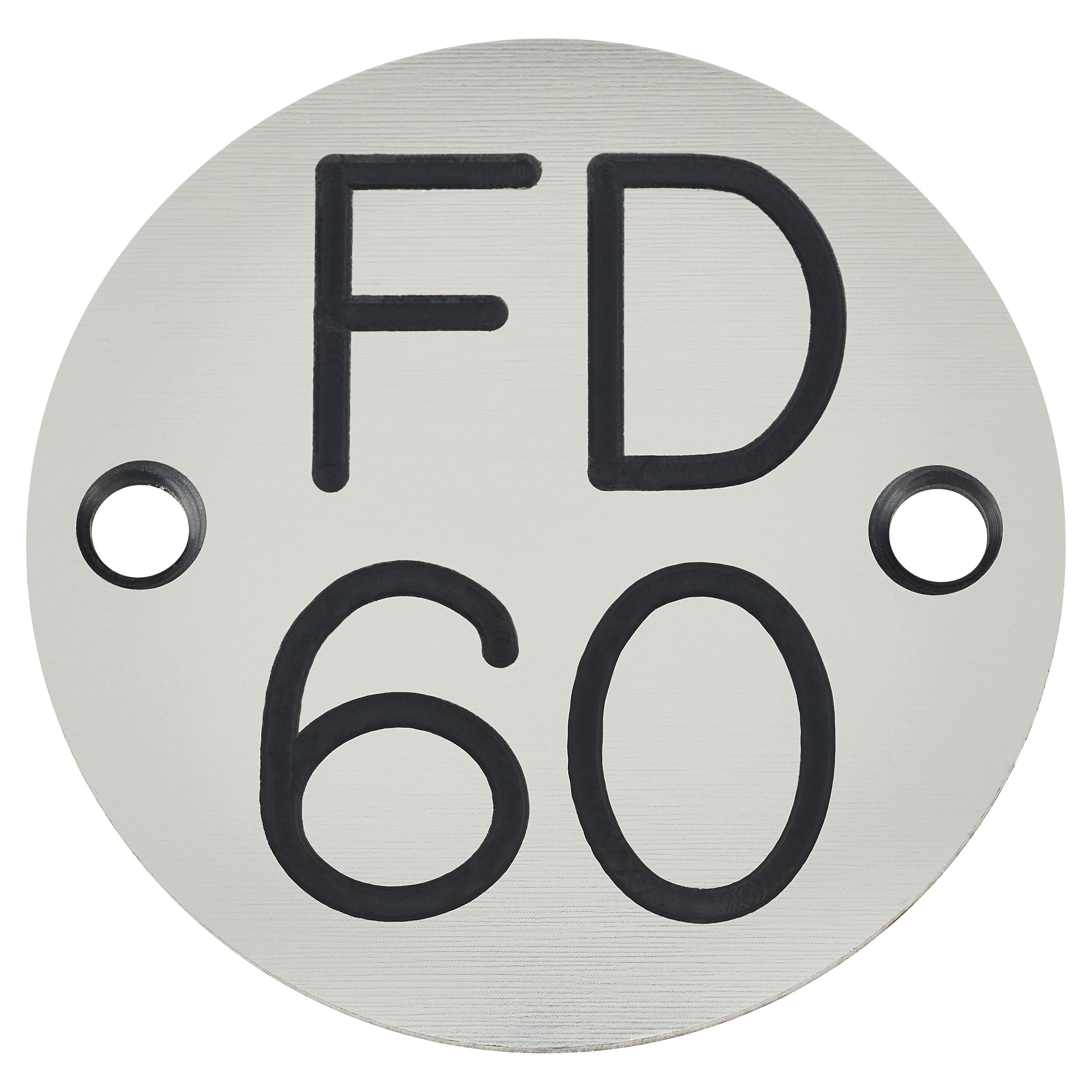 Fire Door Sign - Drilled - 50mm Diameter - Rigid Plastic - Silver - view 2