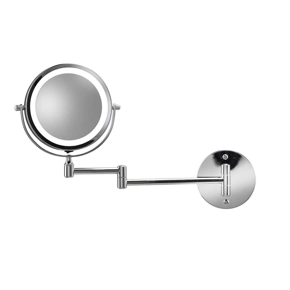 LED 3x Magnifying Bathroom Mirror with Extendable Arm - 265 x 255 x 35mm - Chrome - view 2