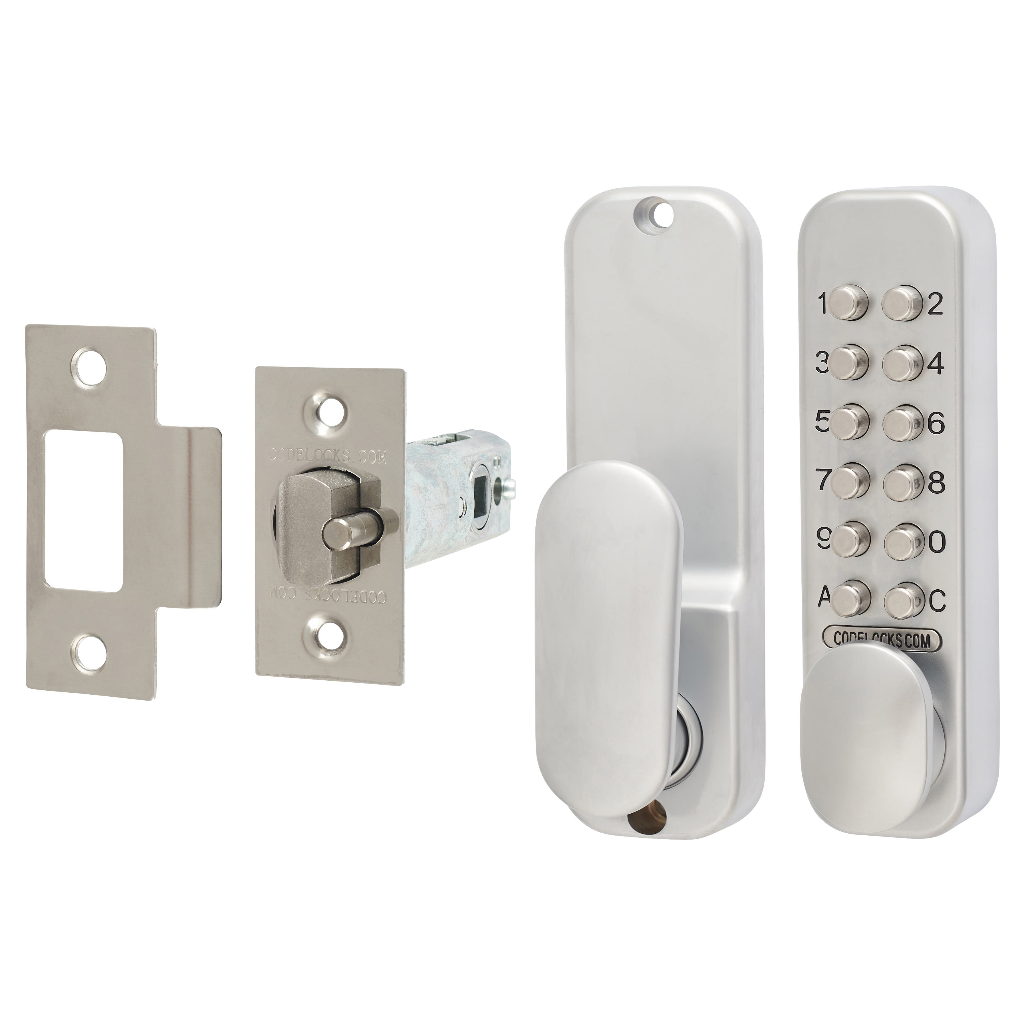 Easy Code Push Button Code Lock and Latch - Holdback Option - Silver Grey - view 2