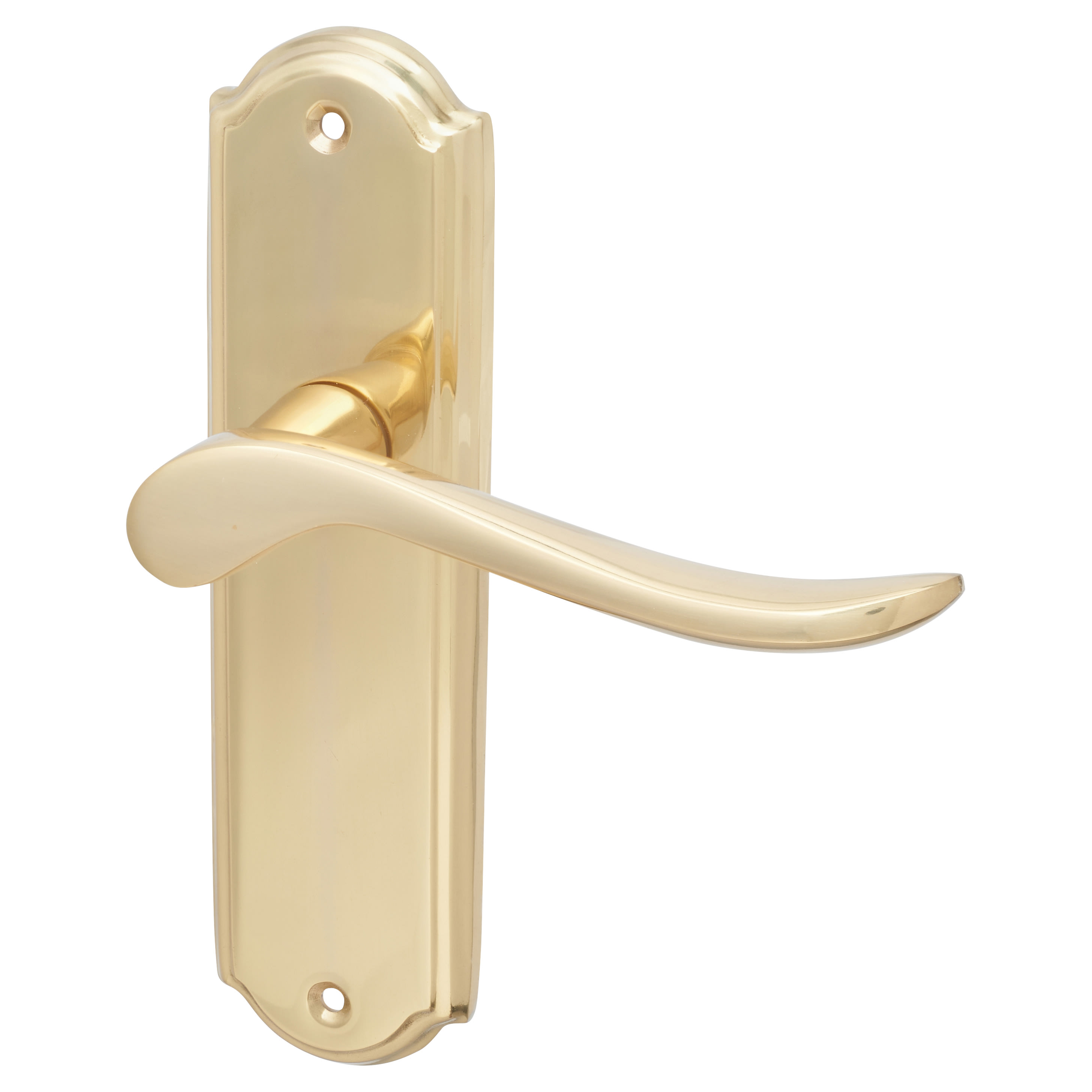 Polished Brass Scroll Latch Door Handles - Turin Range - 170 x 46mm - view 2