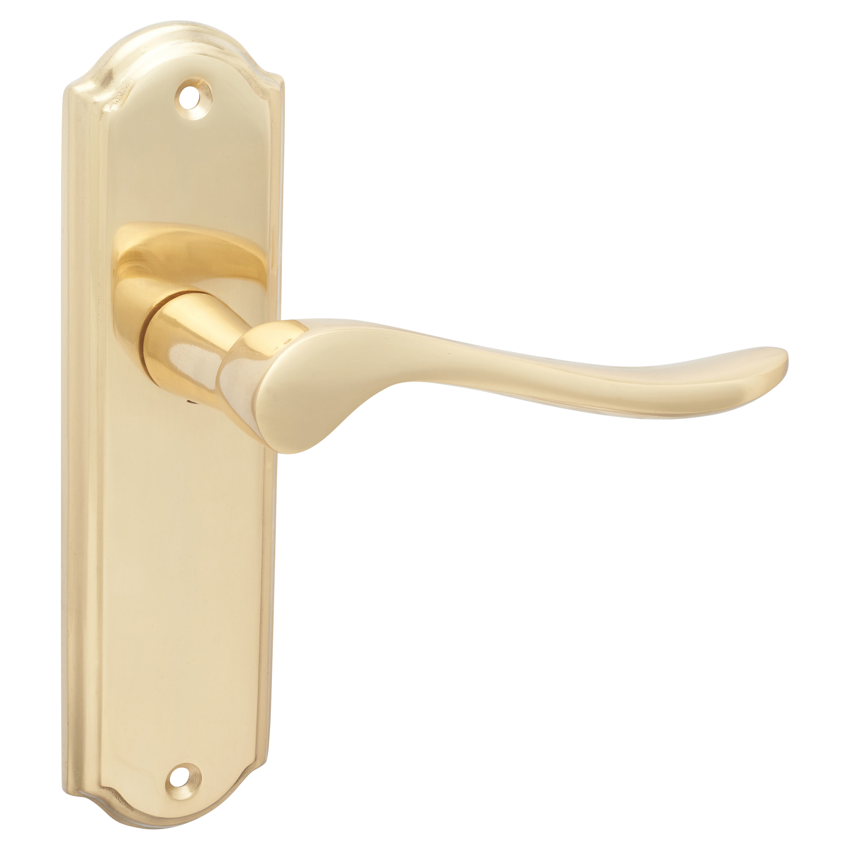 Polished Brass Scroll Latch Door Handles - Turin Range - 170 x 46mm - view 4