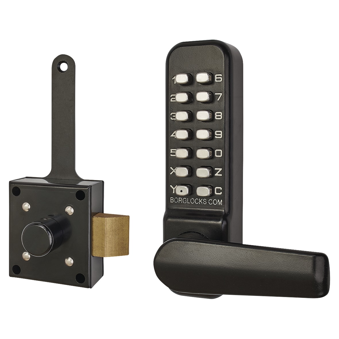 Borg BL4409 External Marine Grade Push Button Slam Latch Code Lock - Black - view 4