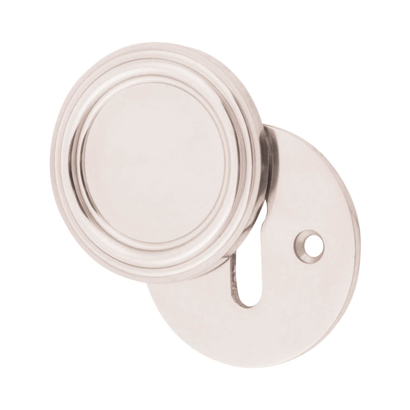 Covered Escutcheon - 42mm Diameter - Keyhole - Polished Nickel - view 3