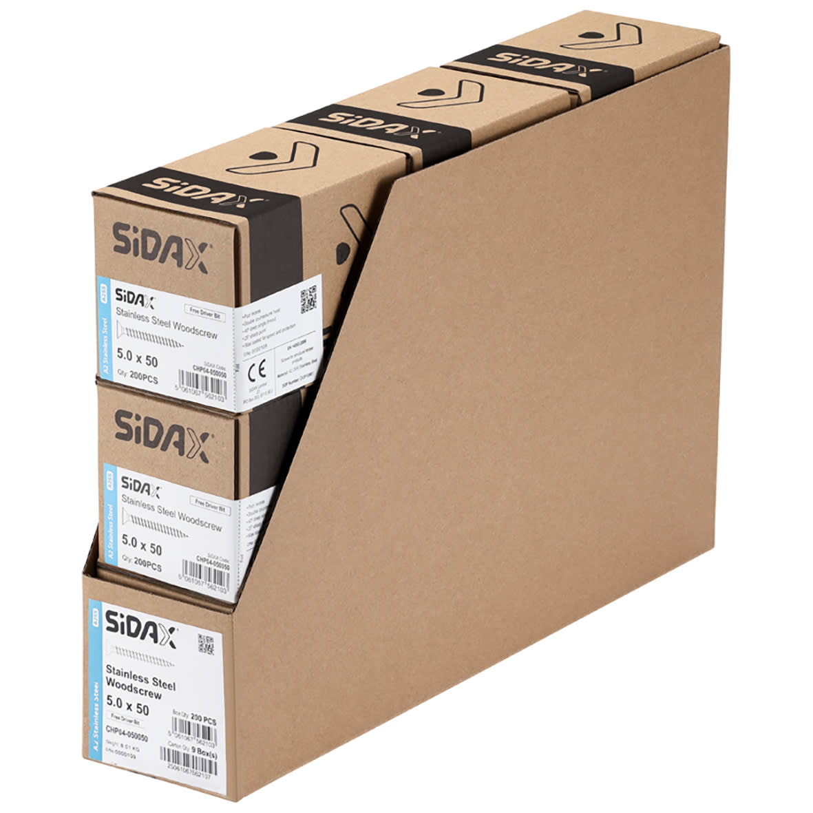 Pozi Countersunk Wood Screws - 5.0 x 50mm - A2 Stainless Steel - Pack of 200 - view 3