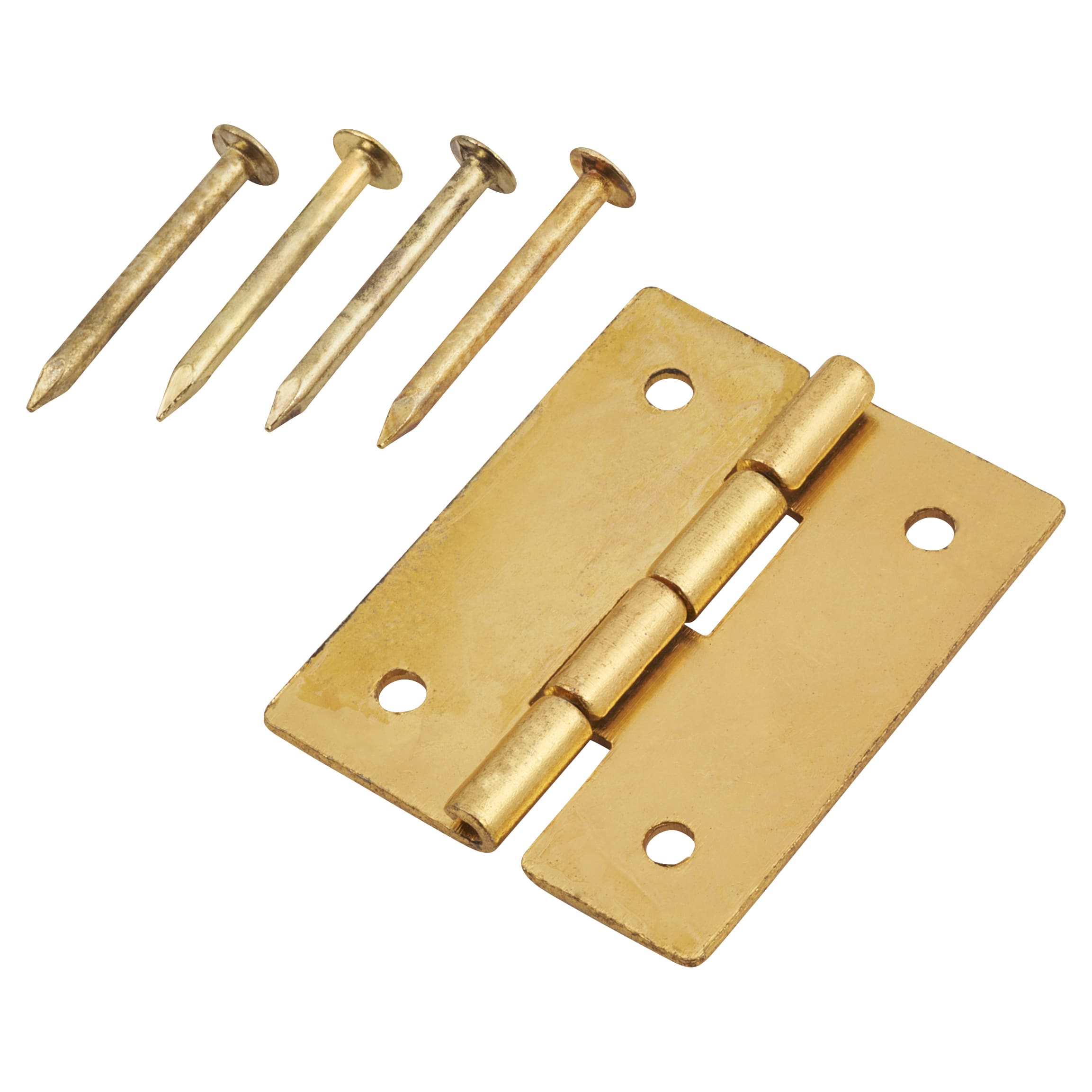 Mini Solid Brass Butt Cabinet Hinge - 19 x 15 x 0.5mm - Polished Brass - Pack of 5 Pairs - view 2