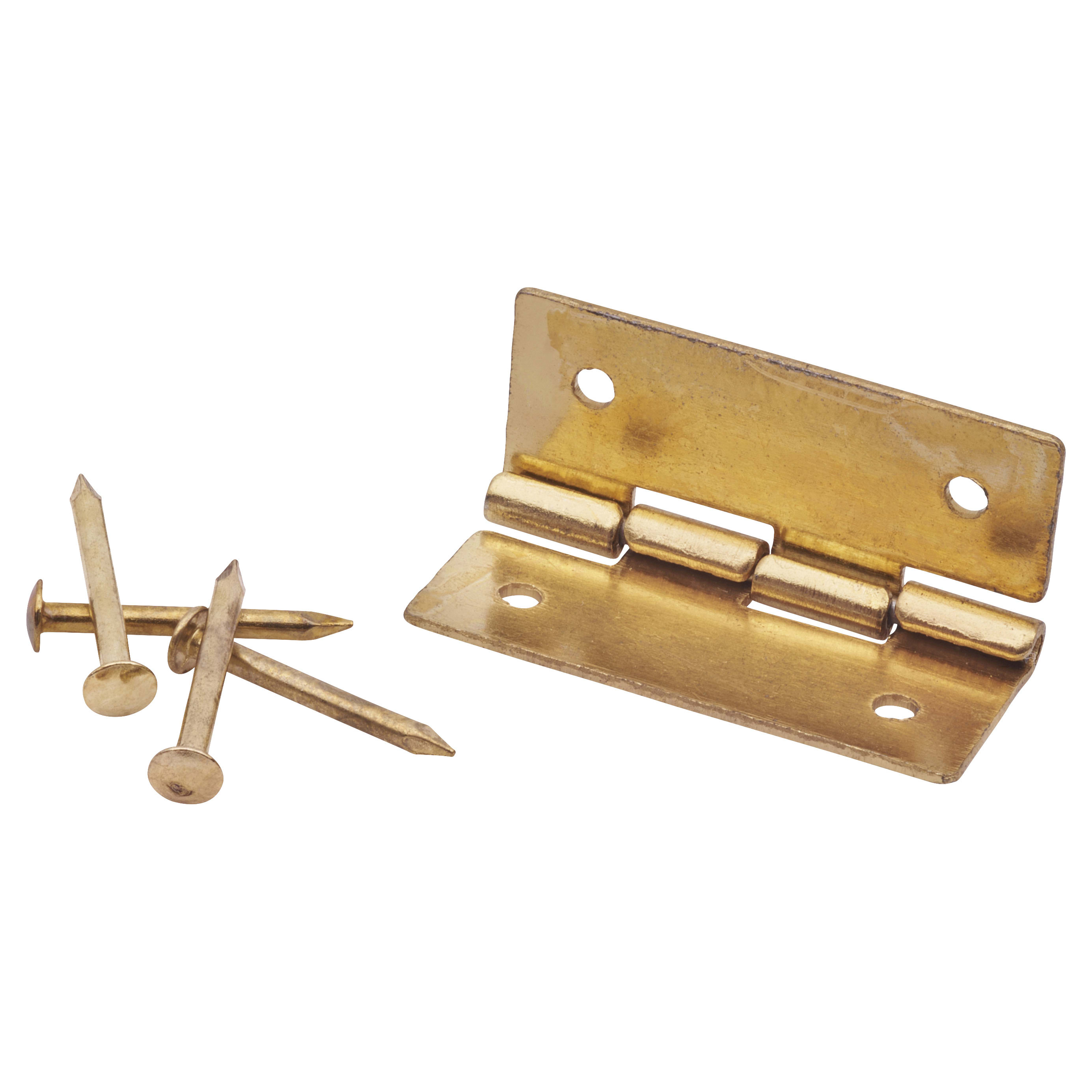 Mini Solid Brass Butt Cabinet Hinge - 19 x 15 x 0.5mm - Polished Brass - Pack of 5 Pairs - view 3