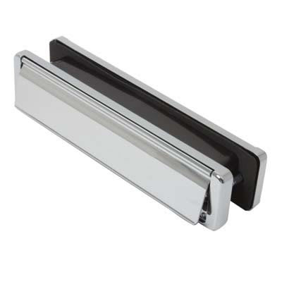 uPVC/Timber - Nu-Mail Letter Plate - 310 x 68mm - Door Thickness 20-40mm - Bright Chrome - view 2