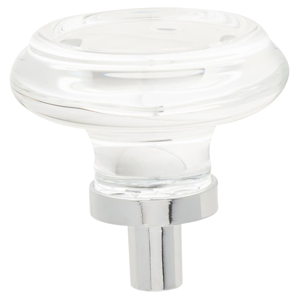 Round Glass Cabinet Knob - 35mm Diameter - Polished Chrome - view 3