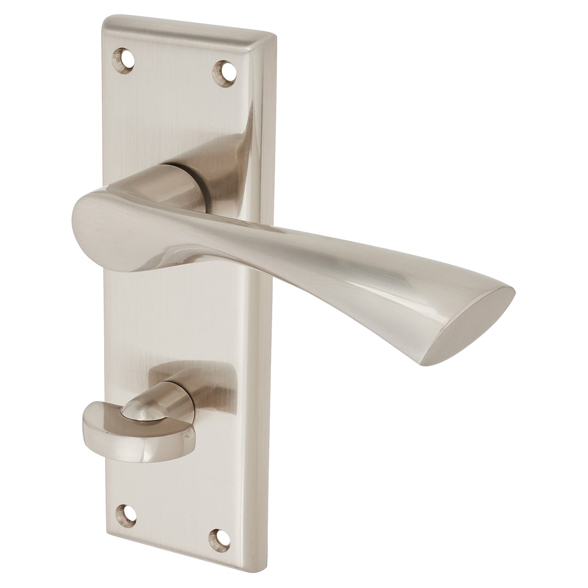 Brass Satin Nickel Bathroom Door Handles - Venti Range - 150 x 50mm - view 2