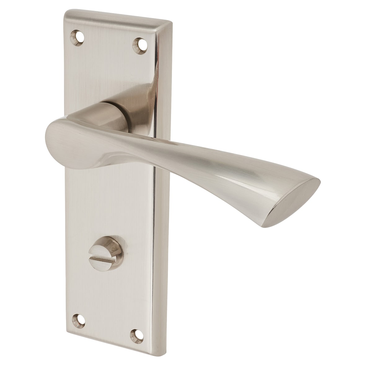 Brass Satin Nickel Bathroom Door Handles - Venti Range - 150 x 50mm - view 3