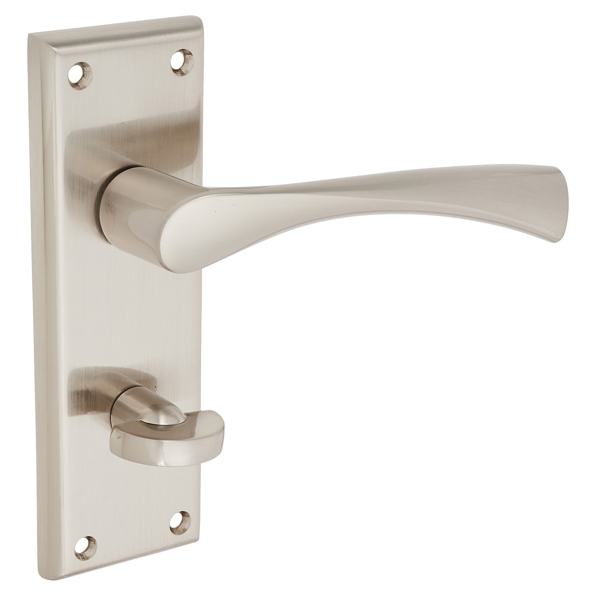 Brass Satin Nickel Bathroom Door Handles - Venti Range - 150 x 50mm - view 4