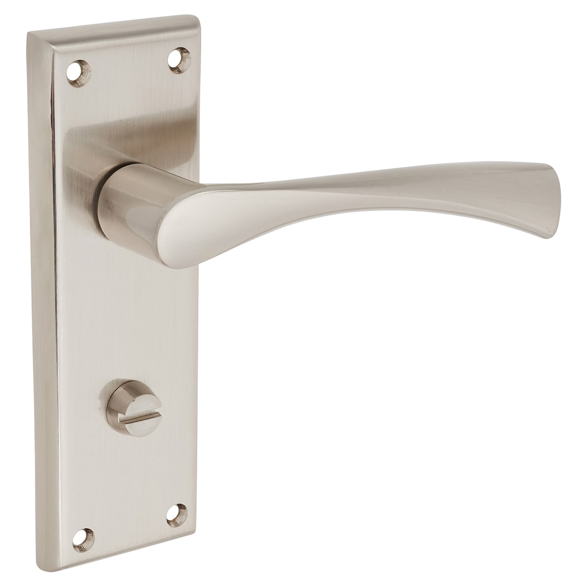 Brass Satin Nickel Bathroom Door Handles - Venti Range - 150 x 50mm - view 5