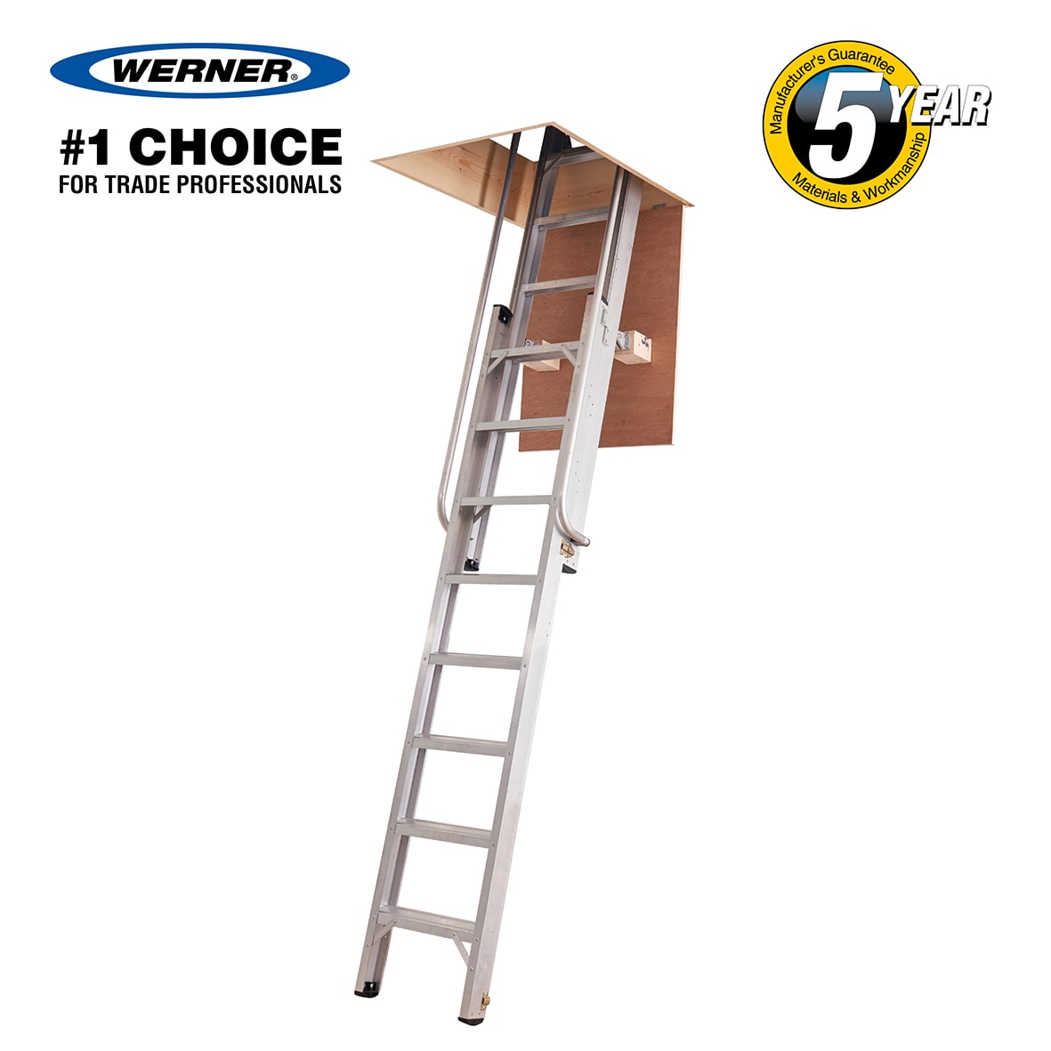 Aluminium Deluxe Loft Ladder - 2310 - 3250mm Height - view 6