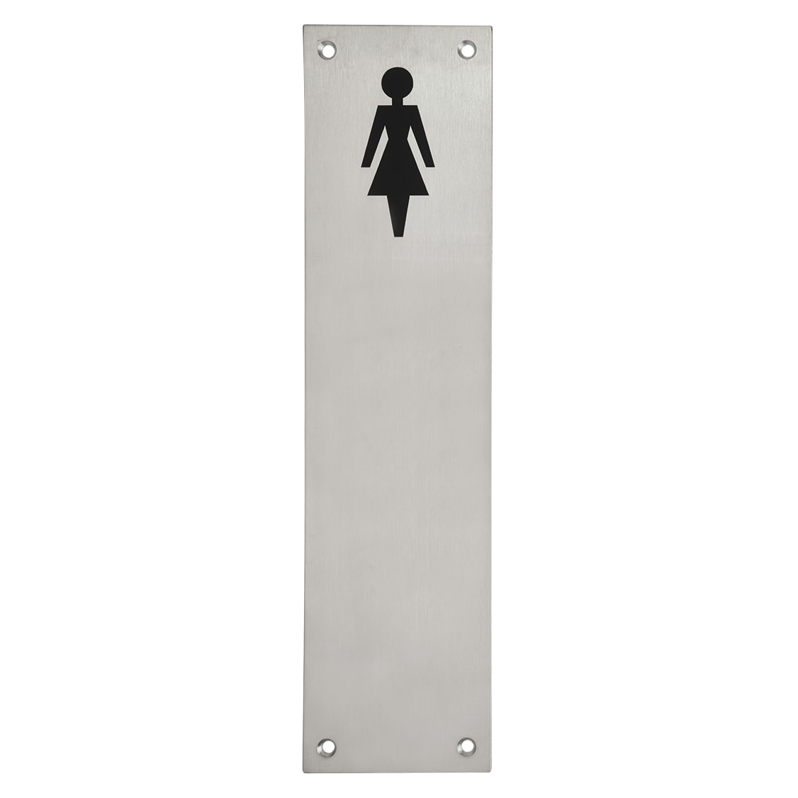 Finger Plate - Ladies Toilet Door Sign - 300 x 75mm - Satin Stainless Steel - view 2