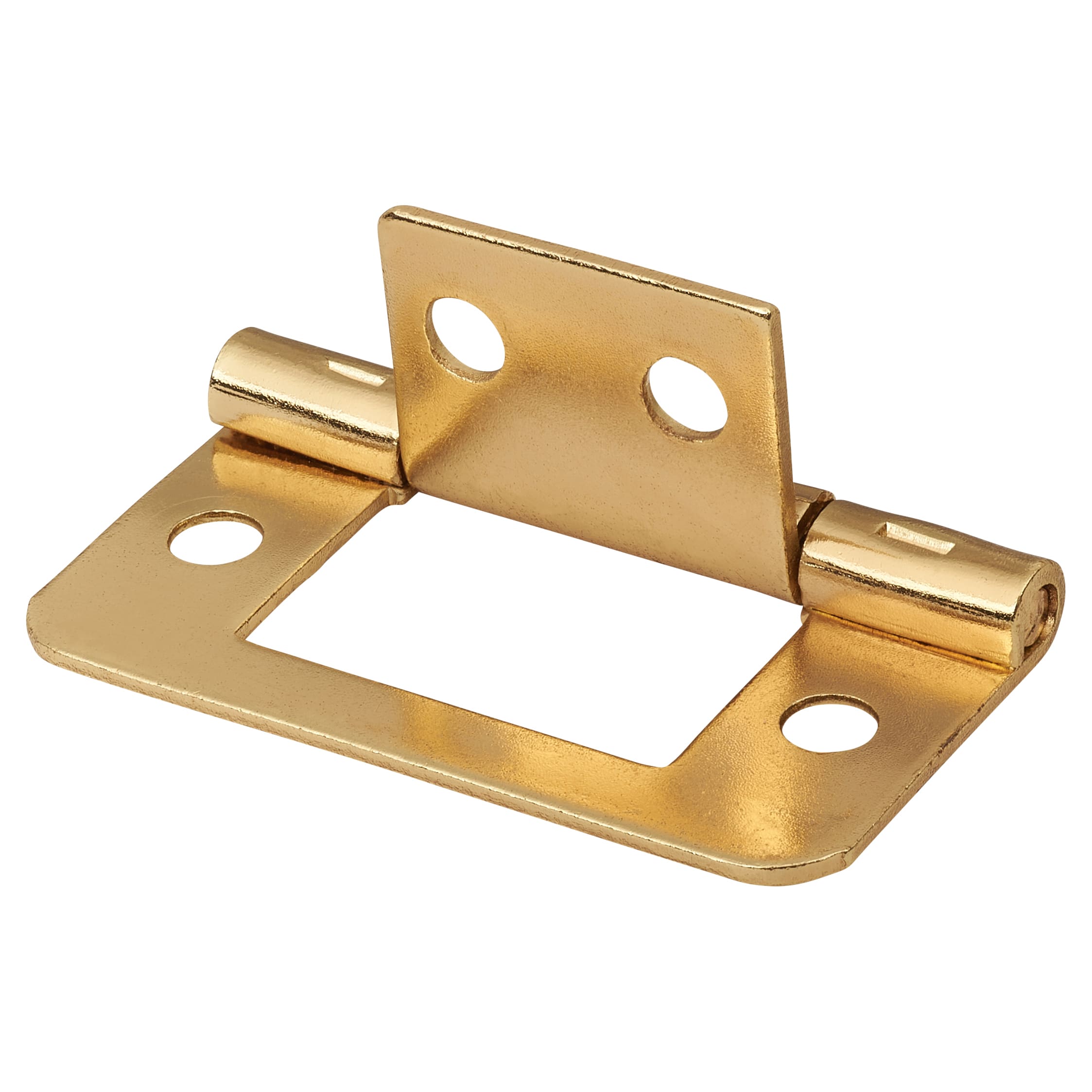 Flush Cabinet Hinge - 40 x 32 x 1mm - Polished Brass - Pack of 10 Pairs - view 3
