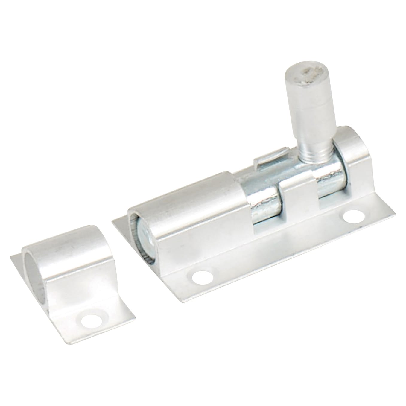 Brushed Aluminium Straight Barrel Bolt - 38 x 25mm - view 2