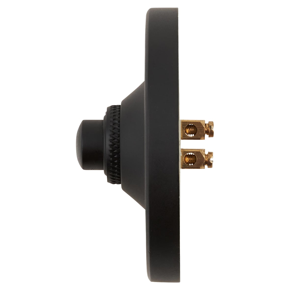 Matt Black Round Bell Push - 65mm Diameter - view 2