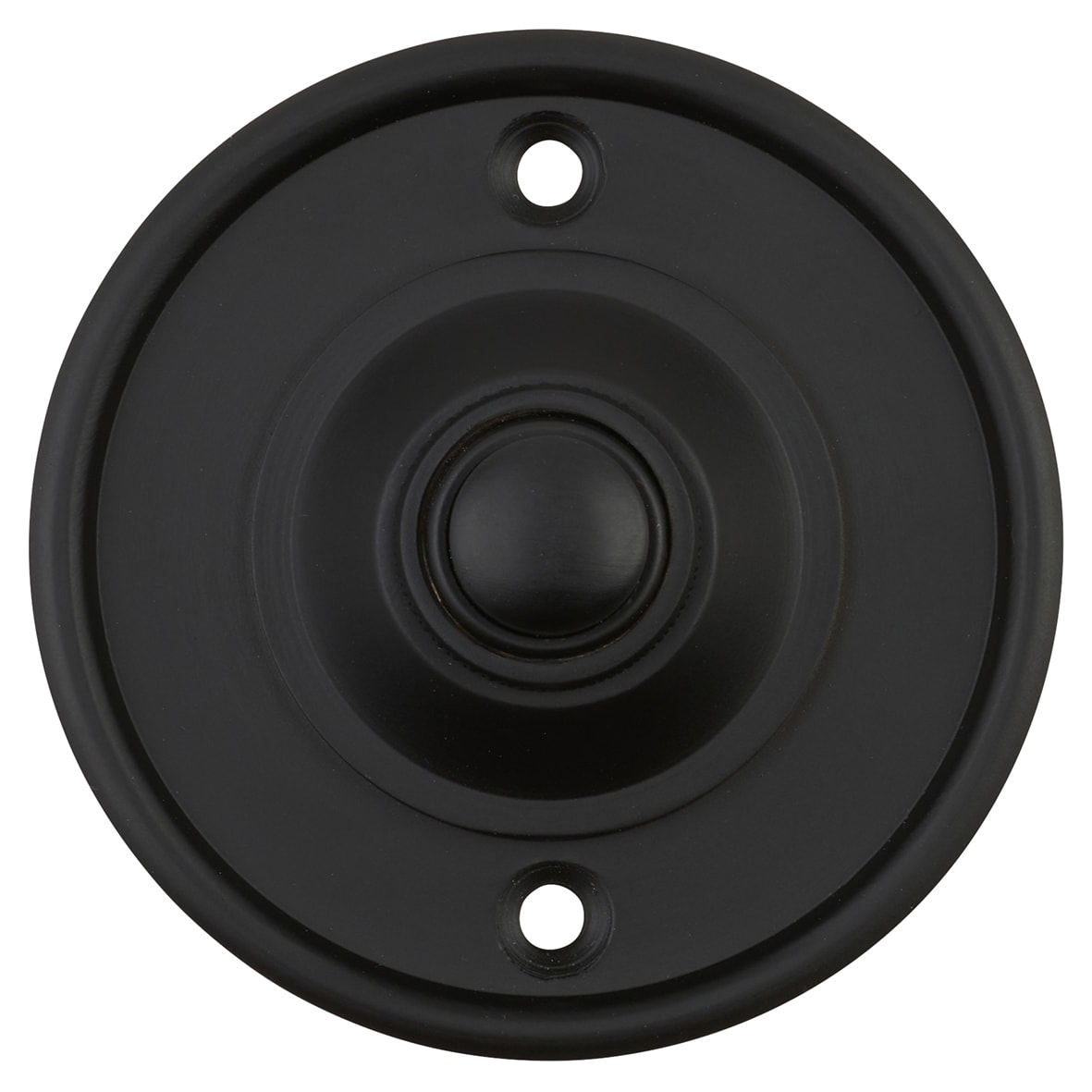 Matt Black Round Bell Push - 65mm Diameter - view 3