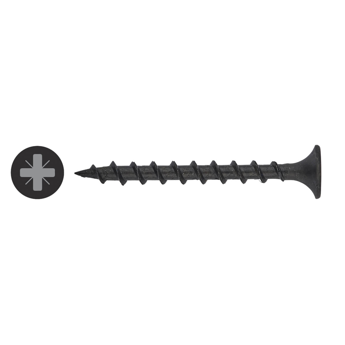 Coarse Thread Drywall Screws - 4.2 x 75mm - Black Phosphate - Pack of 500 - view 2