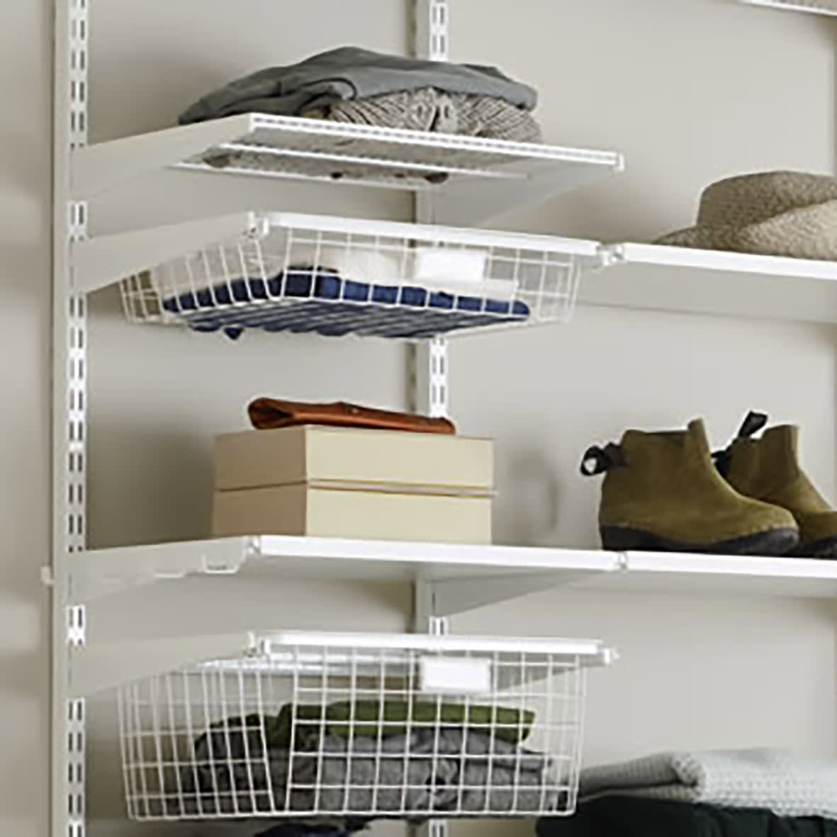 Top Track System - Click In White Edged Melamine Board/Shelf - 605 x 424 x 20mm - White - view 4