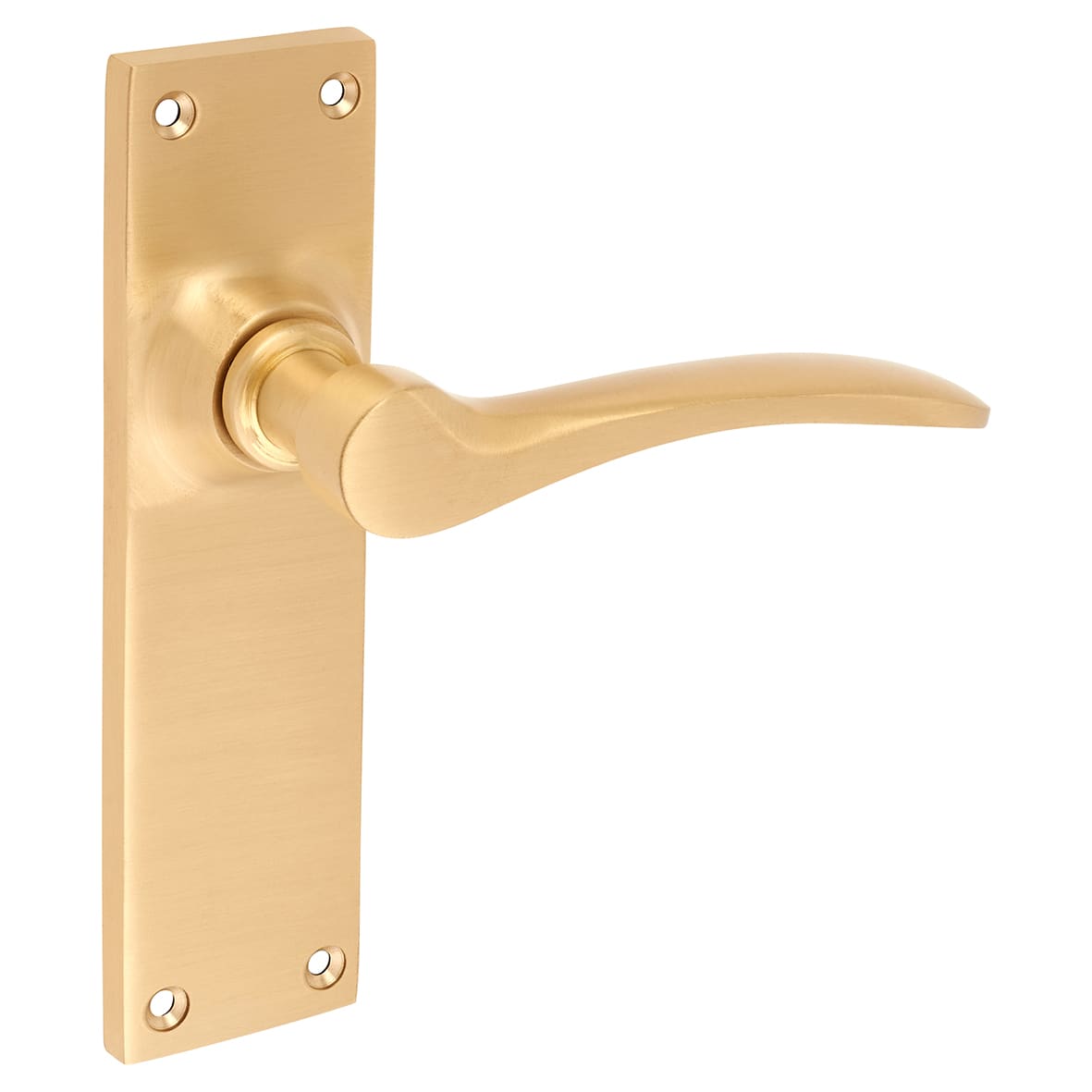 Satin Brass Latch Door Handles - Buckingham Range - 152 x 41mm - view 2