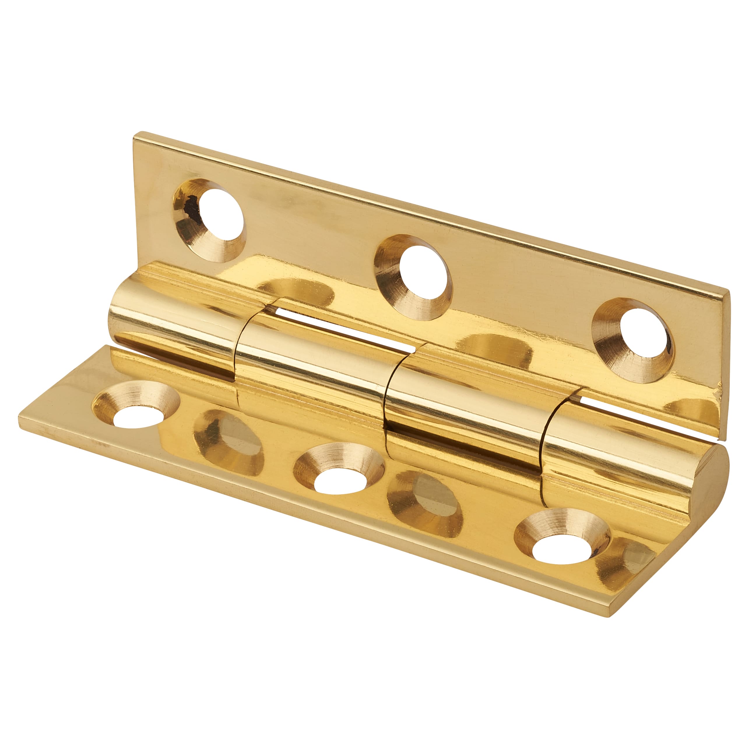 Solid Drawn Butt Cabinet Hinge - 50 x 28 x 1.45mm - Polished Brass - Pair - view 3