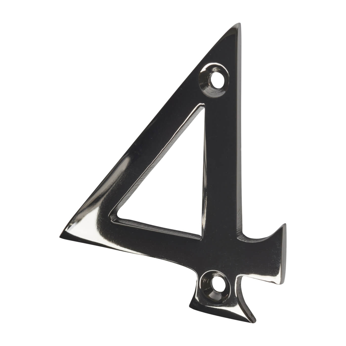 76mm Screw Fix Door Numeral - 4 - Black Nickel - view 2