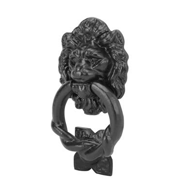 Lion Door Knocker - Antique Black Iron - 152 x 90mm - view 2