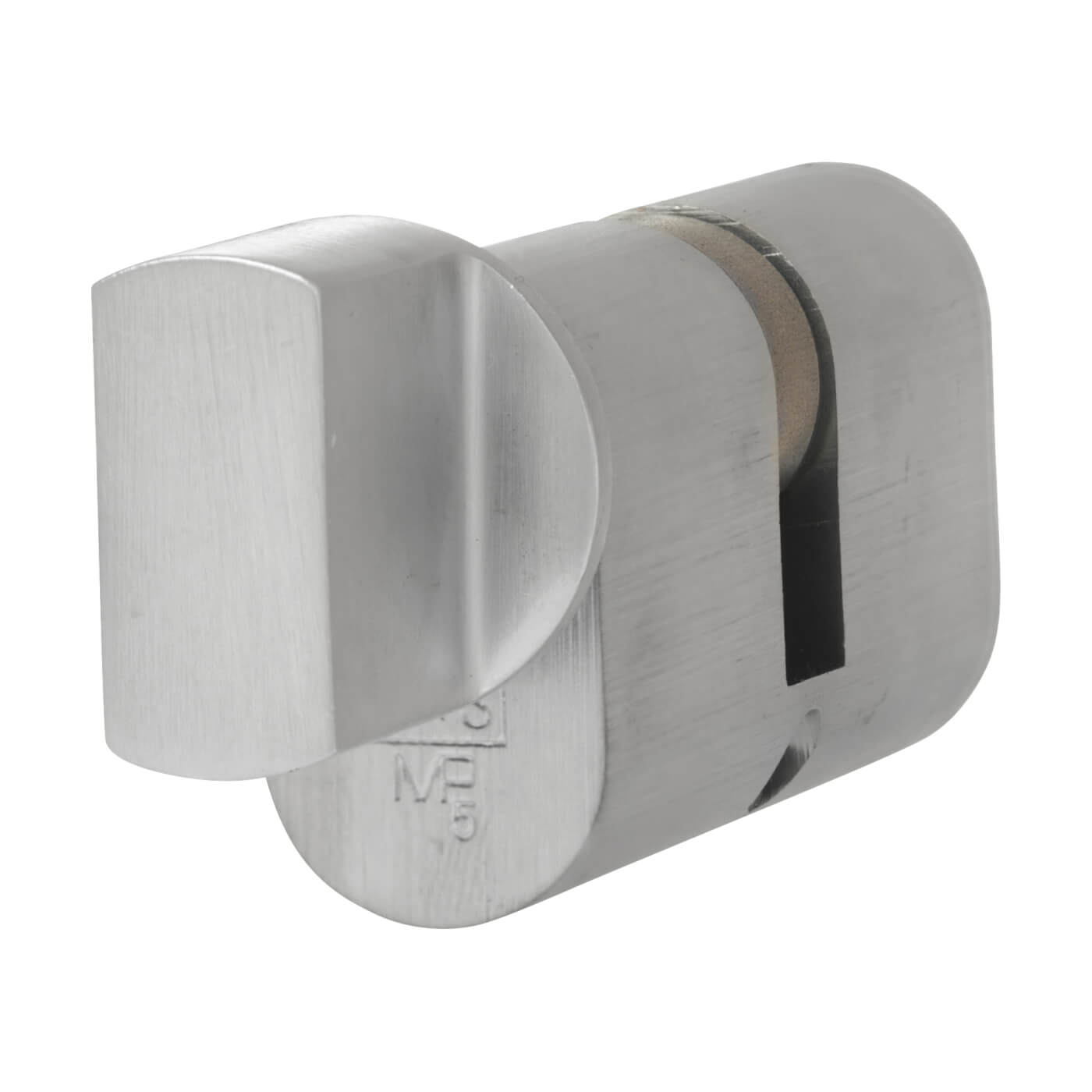 5 Pin 60mm Oval Thumbturn Cylinder - 30mm Turn + 30mm - Satin Chrome - Keyed Alike - view 3