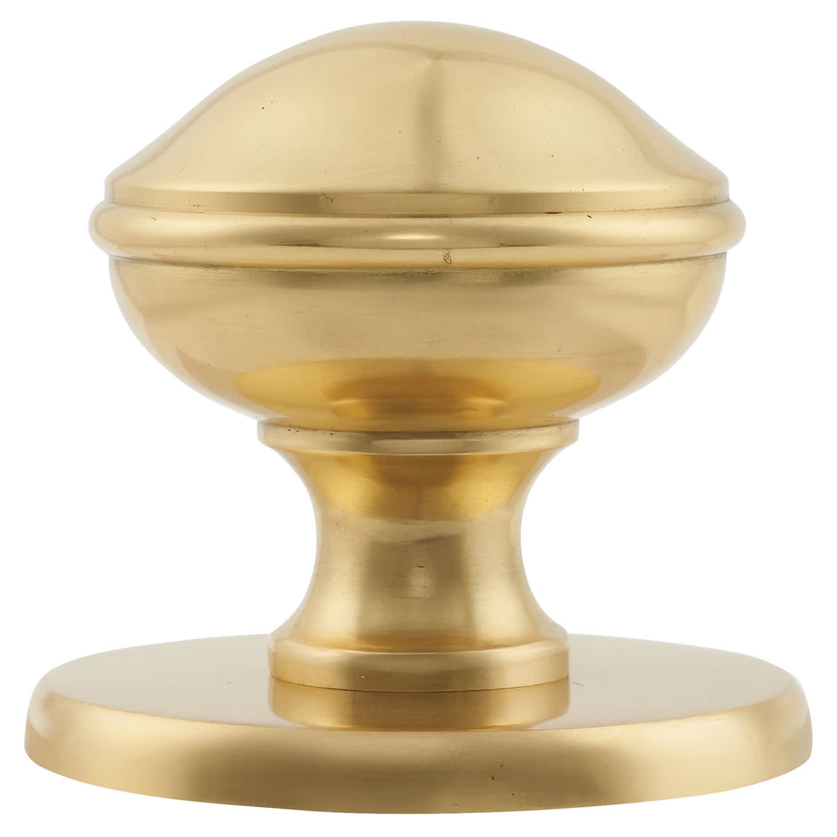 Polished Brass Round Centre Door Knob - 80mm Rose Diameter - view 4